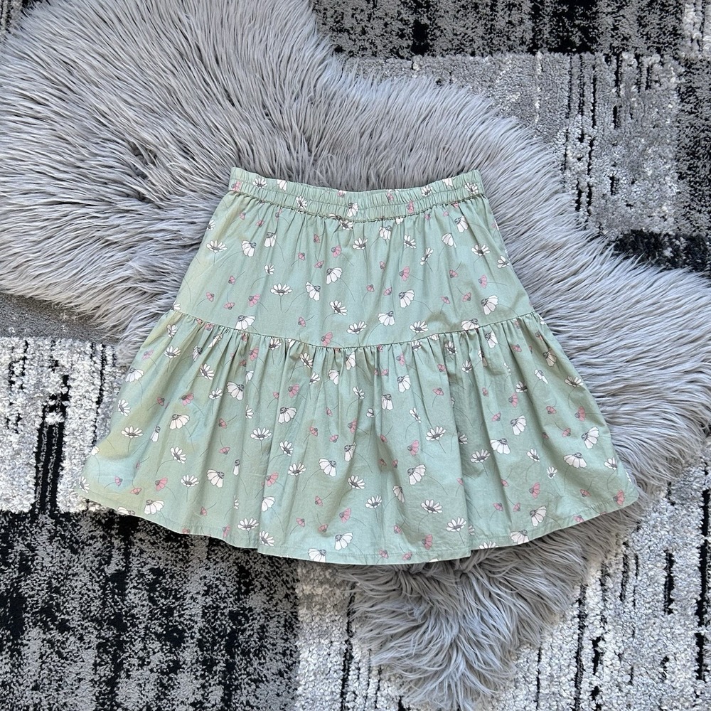 Beet World Girls‎ Summer Green Floral Skirt Size 11-12Y NWT ($46)